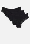 3-PACK Lace-trimmed Hipster Briefs - Black