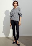 Zip-hem Leggings - Black