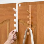 1PC Over-the-door Hook Rack - Plastic Contemporary Style Easy Install Hanging Storage For Clothes Bags & Accessories - Home Orga