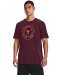 Men's Project Rock Globe Short Sleeve - Dark Maroon LG