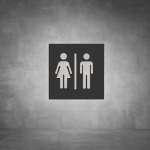 Toilet Male And Female Sign D05 - Black - Powder Coated Aluminum