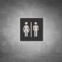 Toilet Male And Female Sign D05 - Black - Powder Coated Aluminum