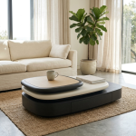Layered Rounded Coffee Table Multi-level Design