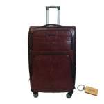Smte Premium Leather Suitcase Large 75CM With Smte Keyring 1 Piece Brown With Keychain