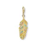 Charm Pendant Feather Gold