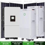 20KW Hybird Lv Inverter - 2X 14KWH Dyness Battery + 30 Solar Pv Panels