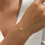 1PC Fashion And Simple Cross Alloy Bracelet Versatile And Easy-to-wear Combine Well With Any Outfit