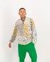 Mens Bandana Print Mesh Bomber Jacket - M