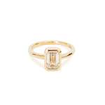 Bezel Set Emerald Cut Natural Diamond Ring