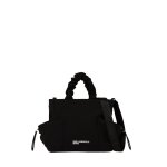 Nylon Gathered Small Tote -black