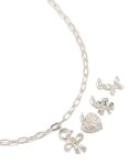 Silver Bow & Butterfly Charm Necklace
