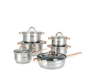 12 Piece Silver And Gold Stainless Steel Cookware Set Stainless Steel Cookware Set 12 - Piece