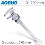Dial Caliper 200 Mm 0.03 Mm Acc. 0.02 Mm Grad. S steel Shockproof AC101 008 21
