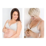 2-PACK All Day Nursing Bra B & C Cups - 40B Grey Stripes X2