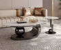 Efurn- Aria 2PC Oval Marble Top Coffee Table In Black