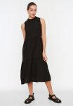 Sleeveless Tiered Midi Dress - Black