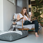 Gunner Dog Cushion - Medium - 100CM L X 12CM H X 75CM W Charcoal