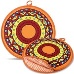 Honeydak 2 Pcs 12 Inch Tortilla Warmer Pouch Microwavable Insulated Cloth Pouch Mexican Aztec Sun Pattern Tortillero Fabric Tort