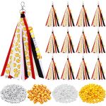 Tondiamo 562 Pcs Softball Football Golf Tennis Keychain Making Kit Diy Sport Key Chain Letter Beads Charms Softball Yellow White