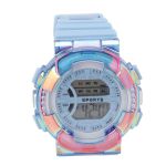 Kids Digital Sports Watch With Alarm Stopwatch Blue Gradient