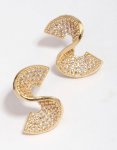 Goldair Gold Plated Cubic Zirconia Pearl Wreath Stud Earrings