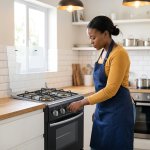 4 Burner Gas Stove With Oven Low Energy Cooking Range