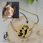 Photo Engraved Round Disc Bracelet - Gold Plated Stainless Steel