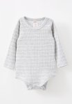 Cotton On Organic Pointelle Long Sleeve Bubbysuit - Cloud Marle milk Stripe