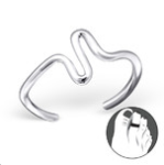 C193-21050 - 925 Sterling Silver Wave Toe Ring