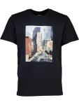 Navy Blue T-Shirt With Graphic Print - XL Blue