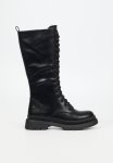 Police 1 Lace Up Knee High Boot - Black