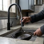 Single Hole Black Stainless Steel Pull Out Kitchen Faucet
