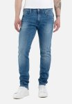 Anbass 12 Oz Mid Blue Power Stretch Denim - Medium Blue
