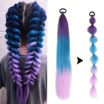 Synthetic 66.04CM Colorful Braiding Hair Extensions Jumbo Braids Ombre Hair For Music Festival