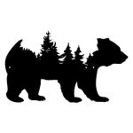 Resama Metal Wall Art Forest Modern Pine Tree Animal Bear Rustic Art Decor Wilderness Decoration Mountain Ornaments For Living R