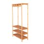 Coat Rack Wooden Foot Shelf Wardrobe With Clothes Hanger