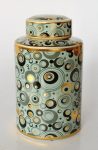 Green Gold & Black Circles Jar Lid