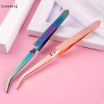 Titanium Rose Golden Stainless Steel Nail Clip Curved Pincher Gel Nail Shaping Tweezers Manicure Tools Tweezers For Women