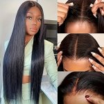 Elegant Long Straight Lace Front Wig For Women - 100% Density Heat Resistant Synthetic Hair Versatile For All Skin Tones