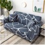 Stretch Fabric Couch Covers Dark Blue Retro 1X Seater 90-140CM -small