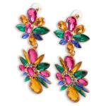 Multi Diamante Flower Stud Earrings