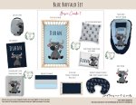Cot Duvet Bedding Blue Buffalo Set