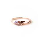 Peachy Red Marquise Diamond Signet Ring