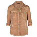 2-TEXTURED Overdyed Denim Style Jacket - Terracotta M