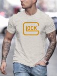Men's Lock Print Slim Fit Short-sleeve Simple T-Shirt For Summer Men's Round Neck Short-sleeve T-Shirt Casual T-Shirt Casual Com