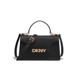 Avril Flap Satchel Bag -black gold