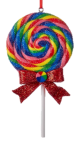 Round Glitter Lollipop - Red Bow 16.51CM