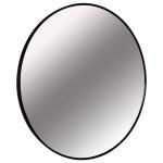 Aluminium Black Frame Round Mirror 80CM