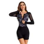 Women's Grey Graphic Long Sleeve Boxer Swimwear - XL