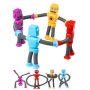 Kicihen 4 Pcs Telescopic Suction Cup Robot Toys Shape Changing Fidget Pop Toys Fidget Tubes Sensory Toys For Girls Boys